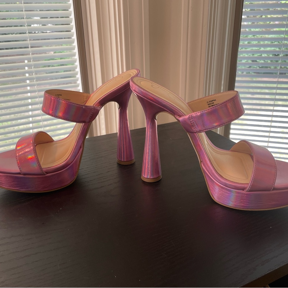 Jessica Simpson Pink Platform Strappy Heels/NWOT/no box - Picture 5 of 11